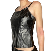 Faux leather top
