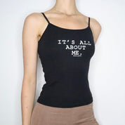 Y2K Black Slogan Cami (Small)