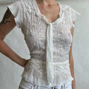 00s white eyelet top