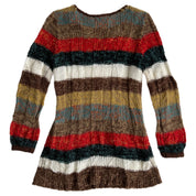 Stripe knit sweater dress