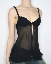 Black Babydoll Bustier Top (XS) 