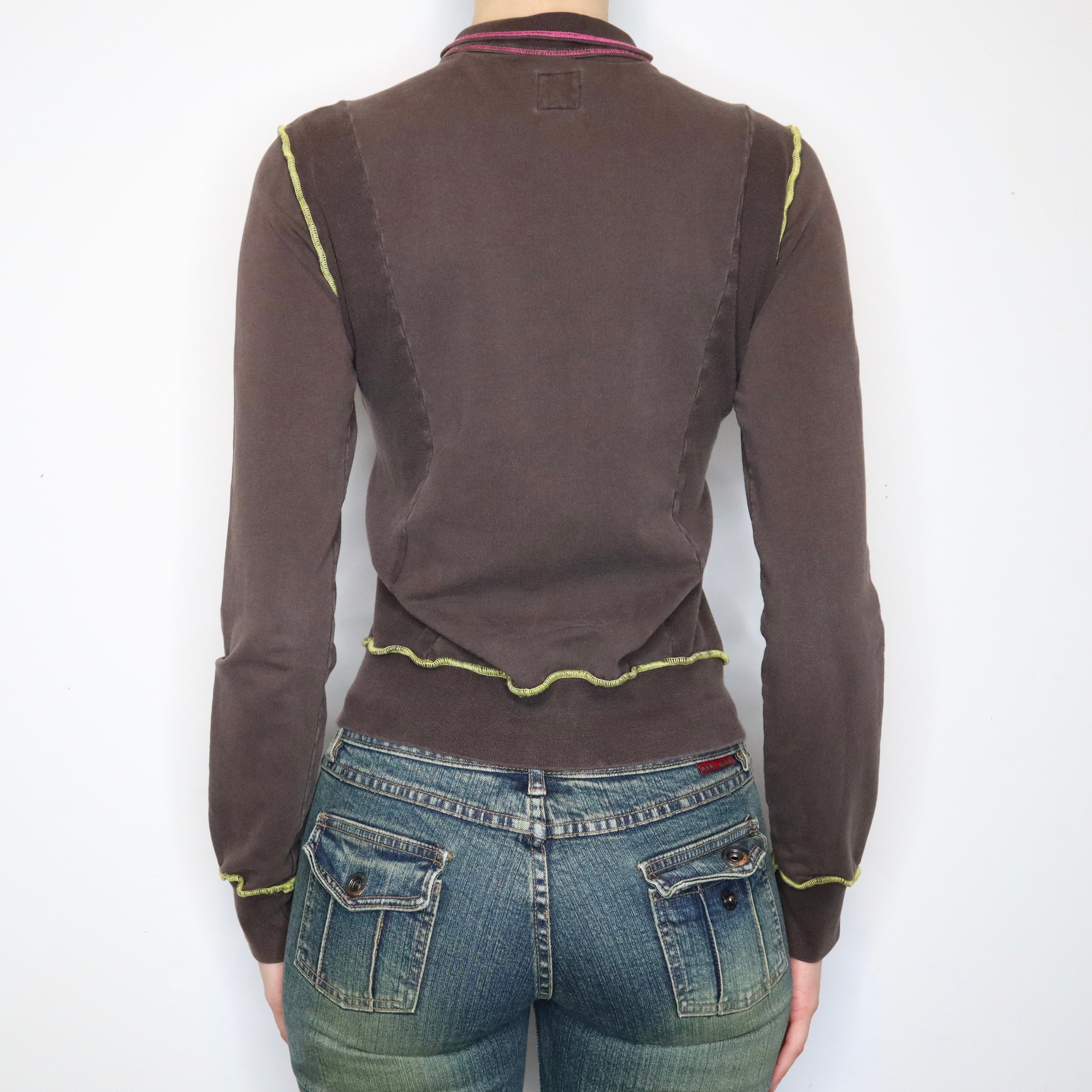 Miss Sixty Brown Zip-Up (Medium)