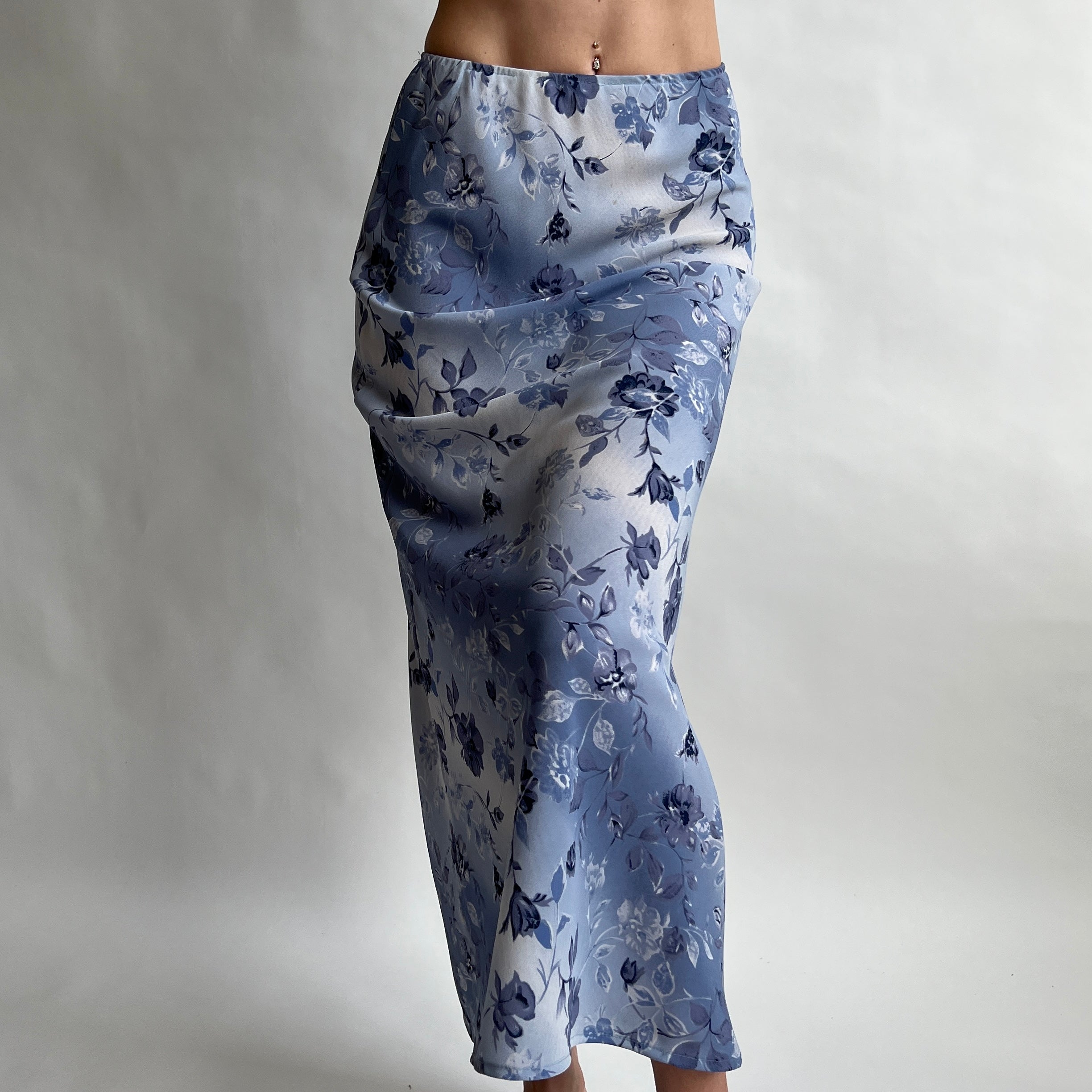 00s ombré floral maxi skirt