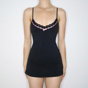 Black Lingerie Mini Dress (Small)