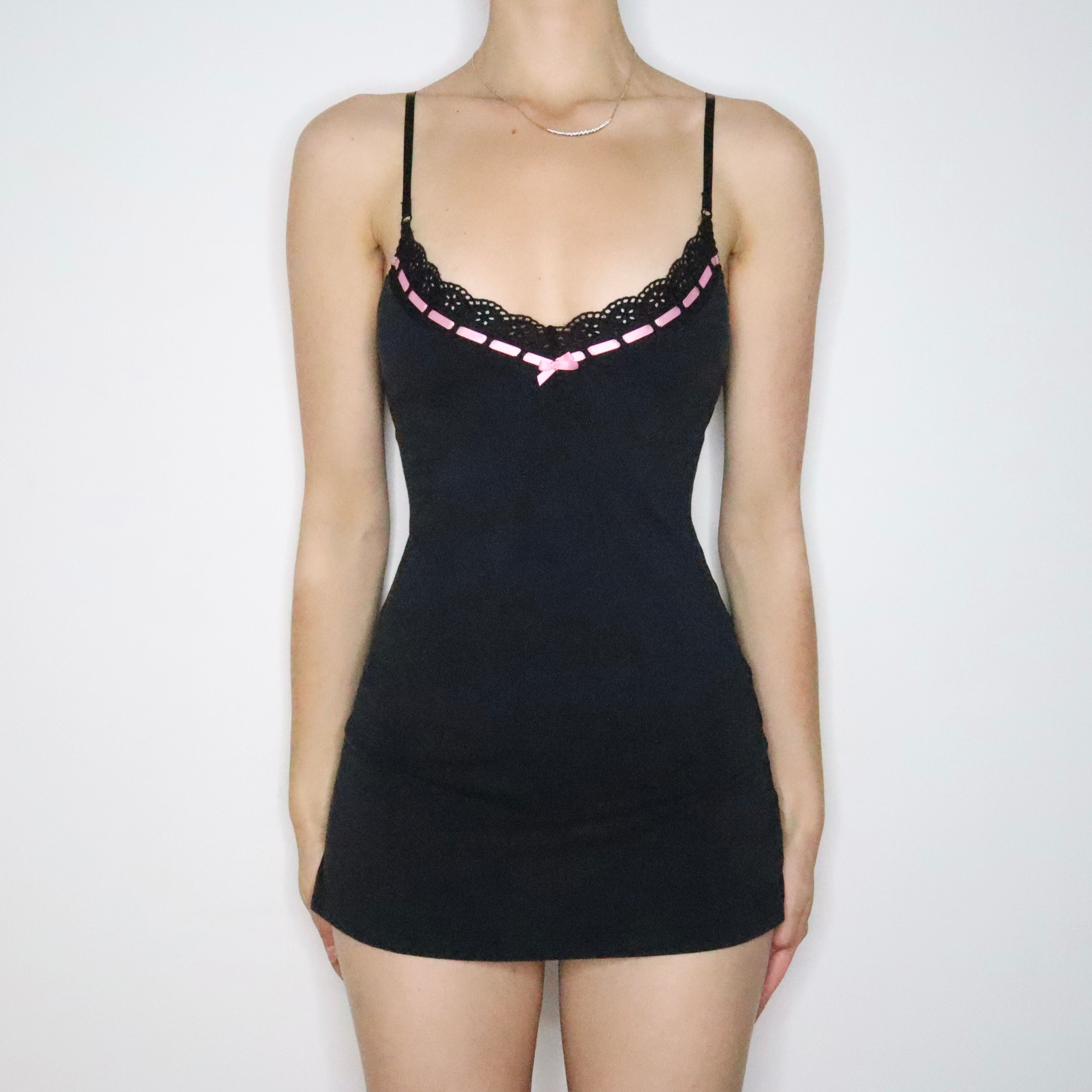 Black Lingerie Mini Dress (Small)