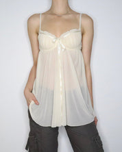 Cream Babydoll Bustier Top (Small) 