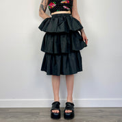 Vintage Ruffle Midi Skirt (XS)