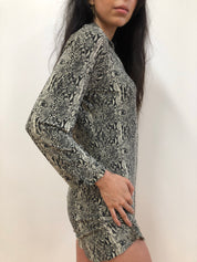 Snake button down dress