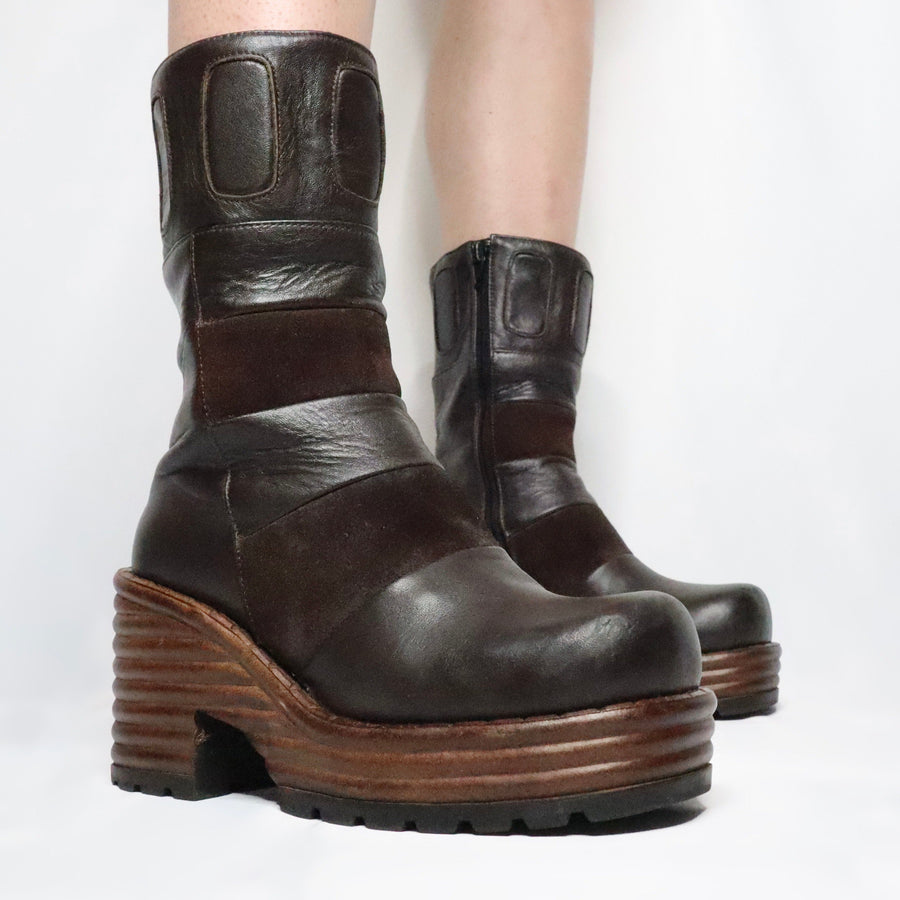 Brown Platform Boots (7 US)
