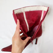 Cherry Red Pointed Toe Boots (7-7.5 US)