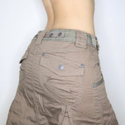 Khaki Cargo Midi Skirt (S)