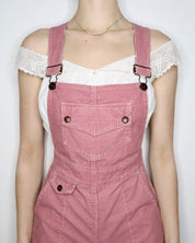70s Pink Corduroy Overalls (S)