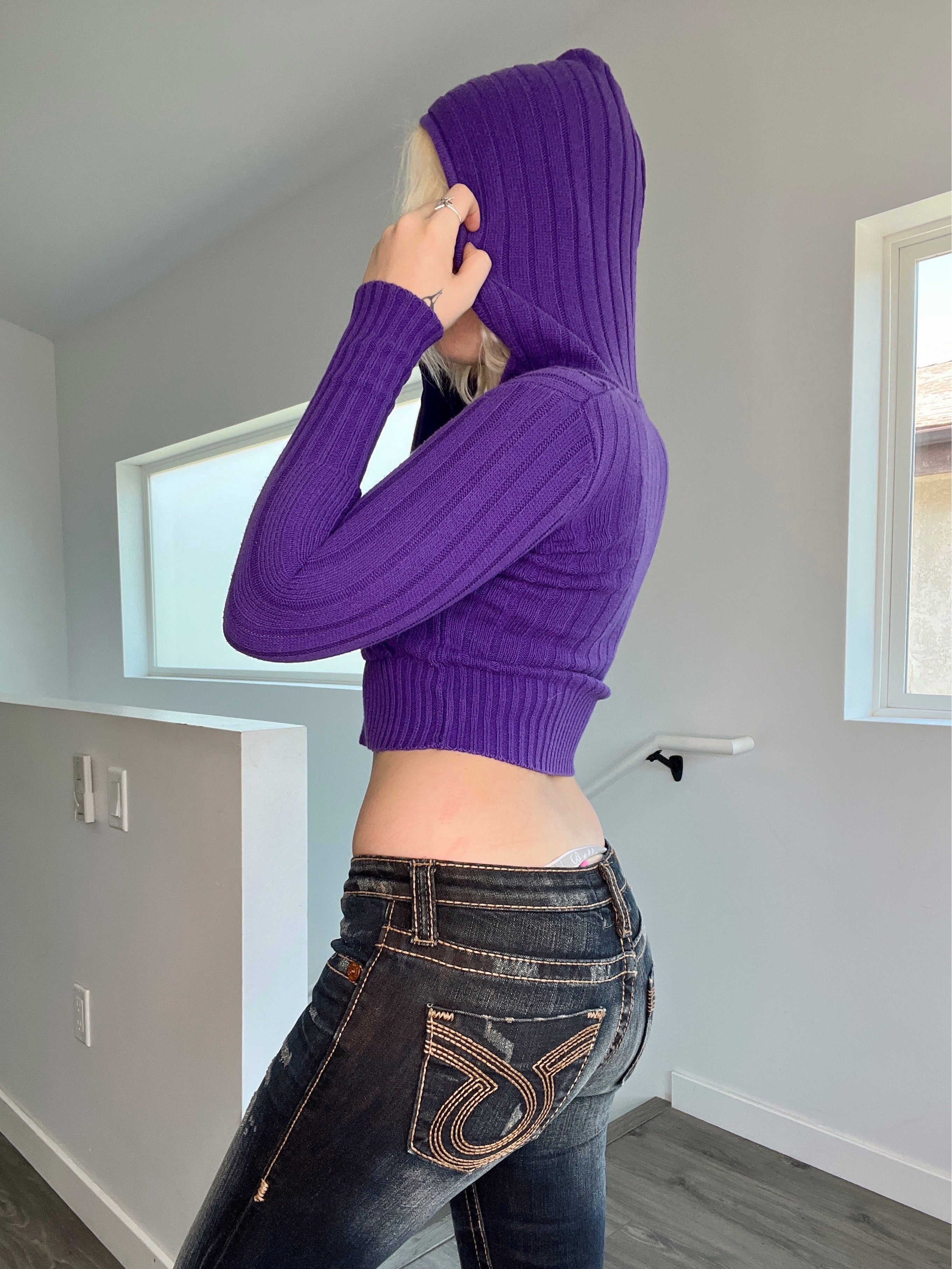 Cropped Zip Up Sweater