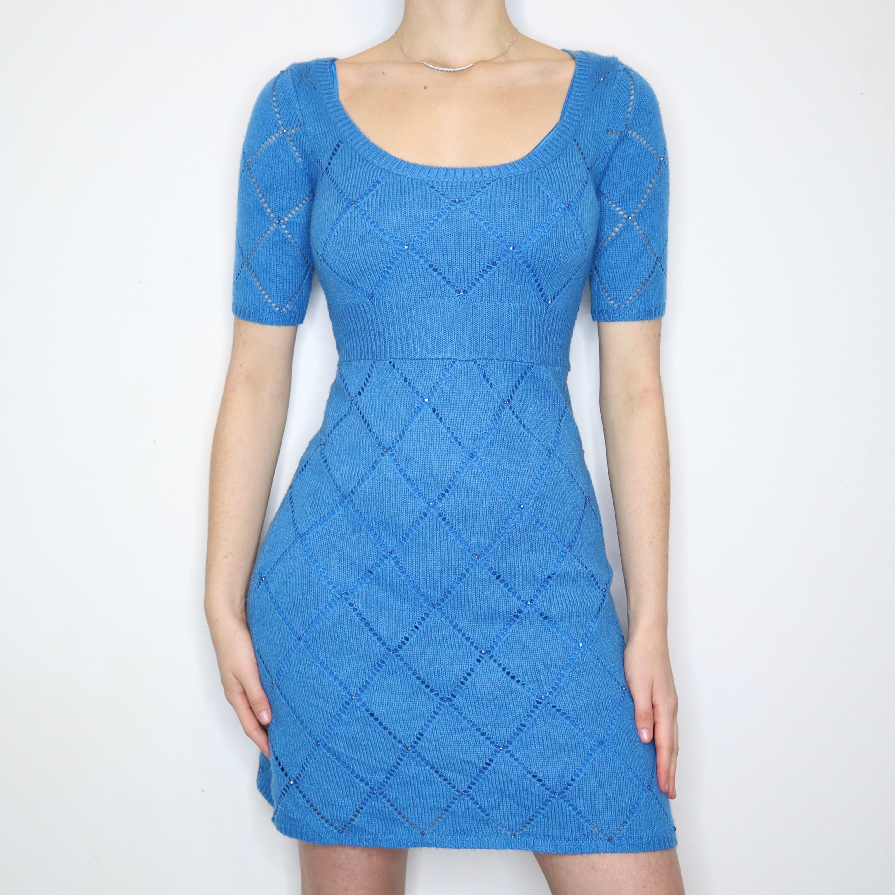 Betsey Johnson Blue Knit Dress (Medium)