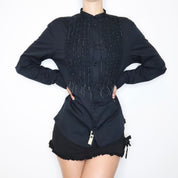 Y2K DIESEL Black Button Up Shirt (L)