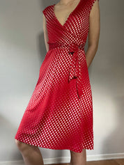 psychedelic polkadot dress