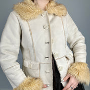Vintage Faux Fur Trim Coat (S)