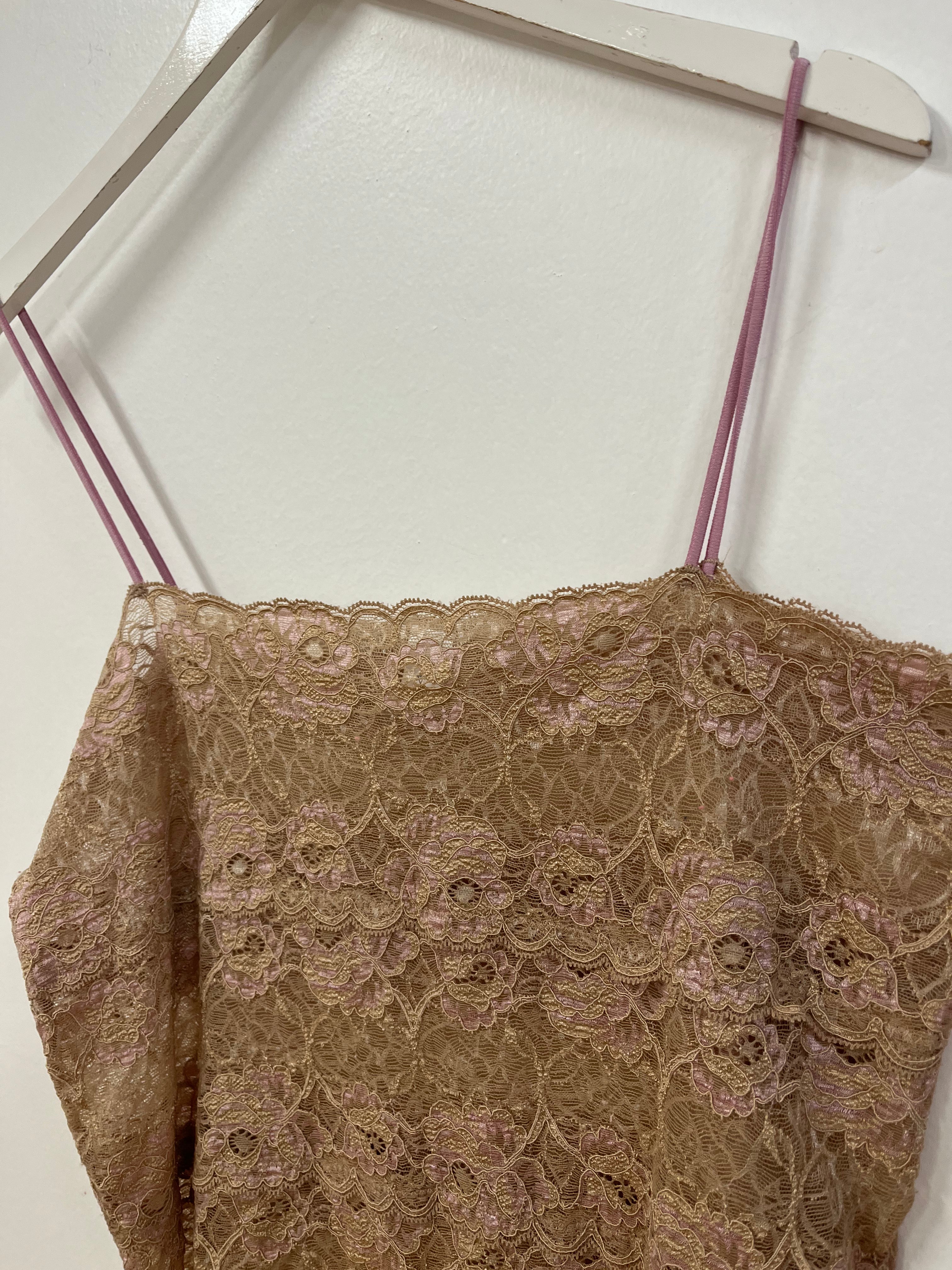 Nude blush string tank