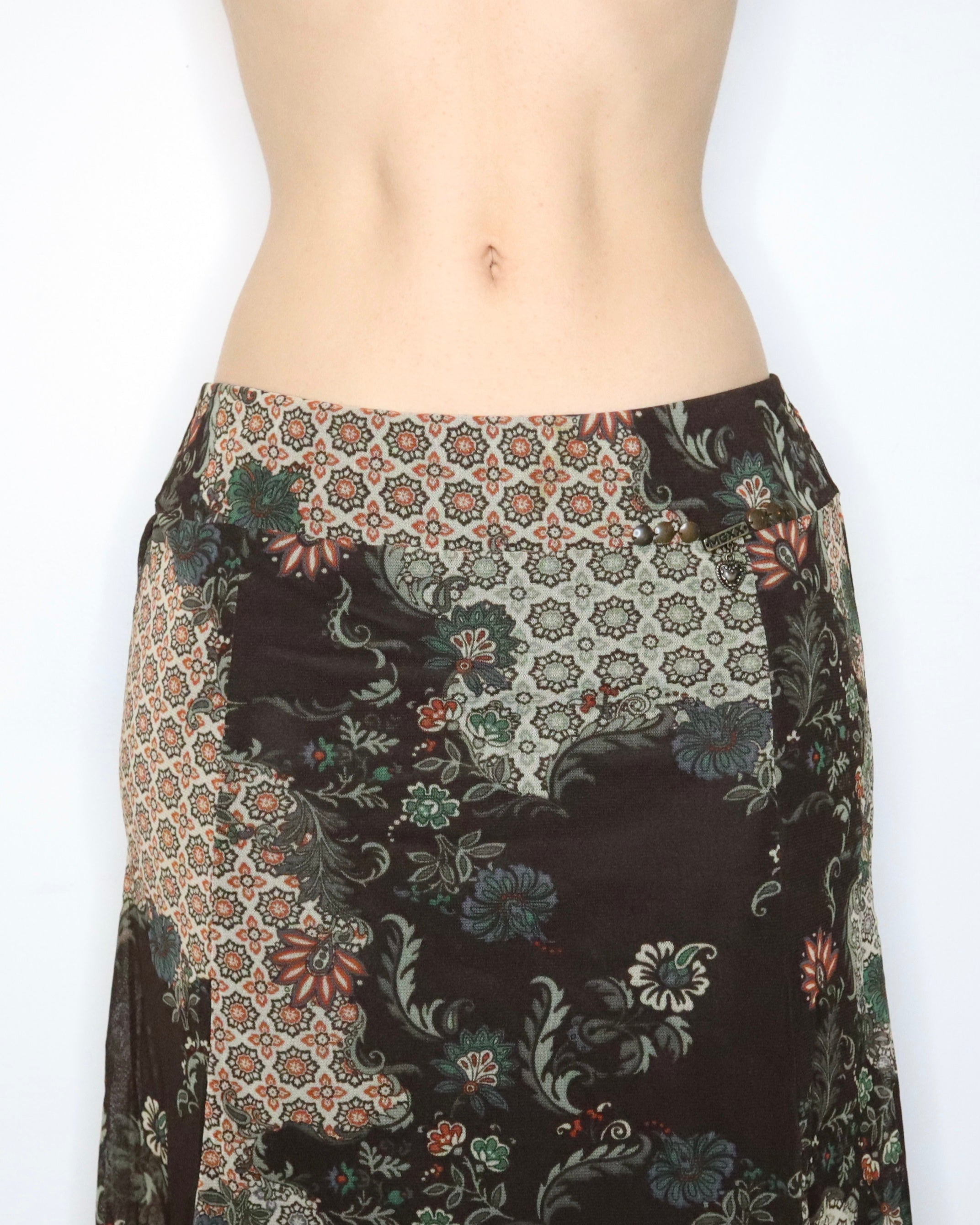 Brown Mesh Midi Skirt (Medium) 