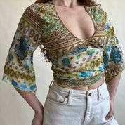 00s glitter boho blouse