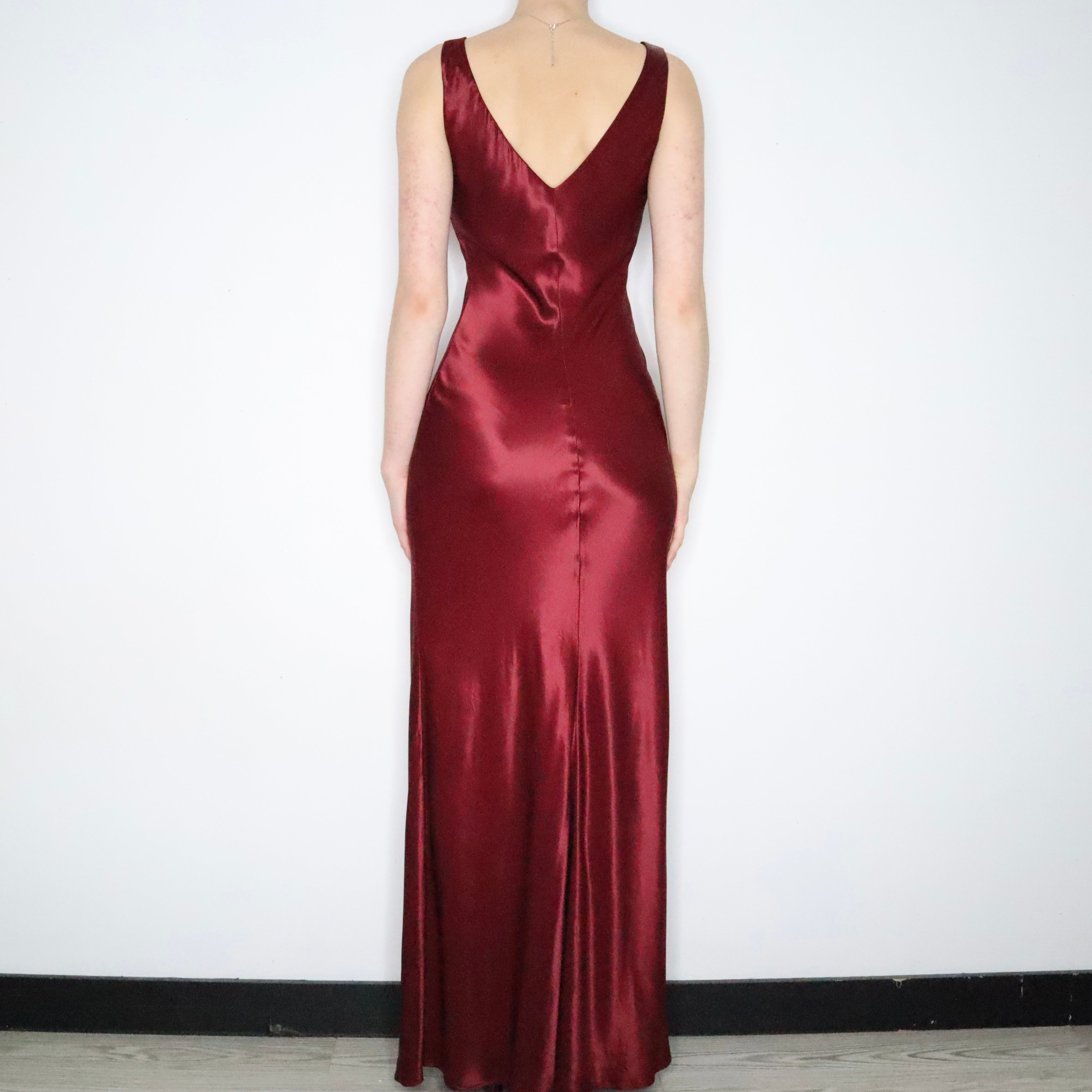 Merlot Satin Gown (Medium)