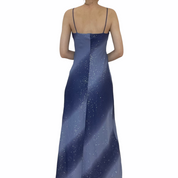 Blue striped sparkly dress