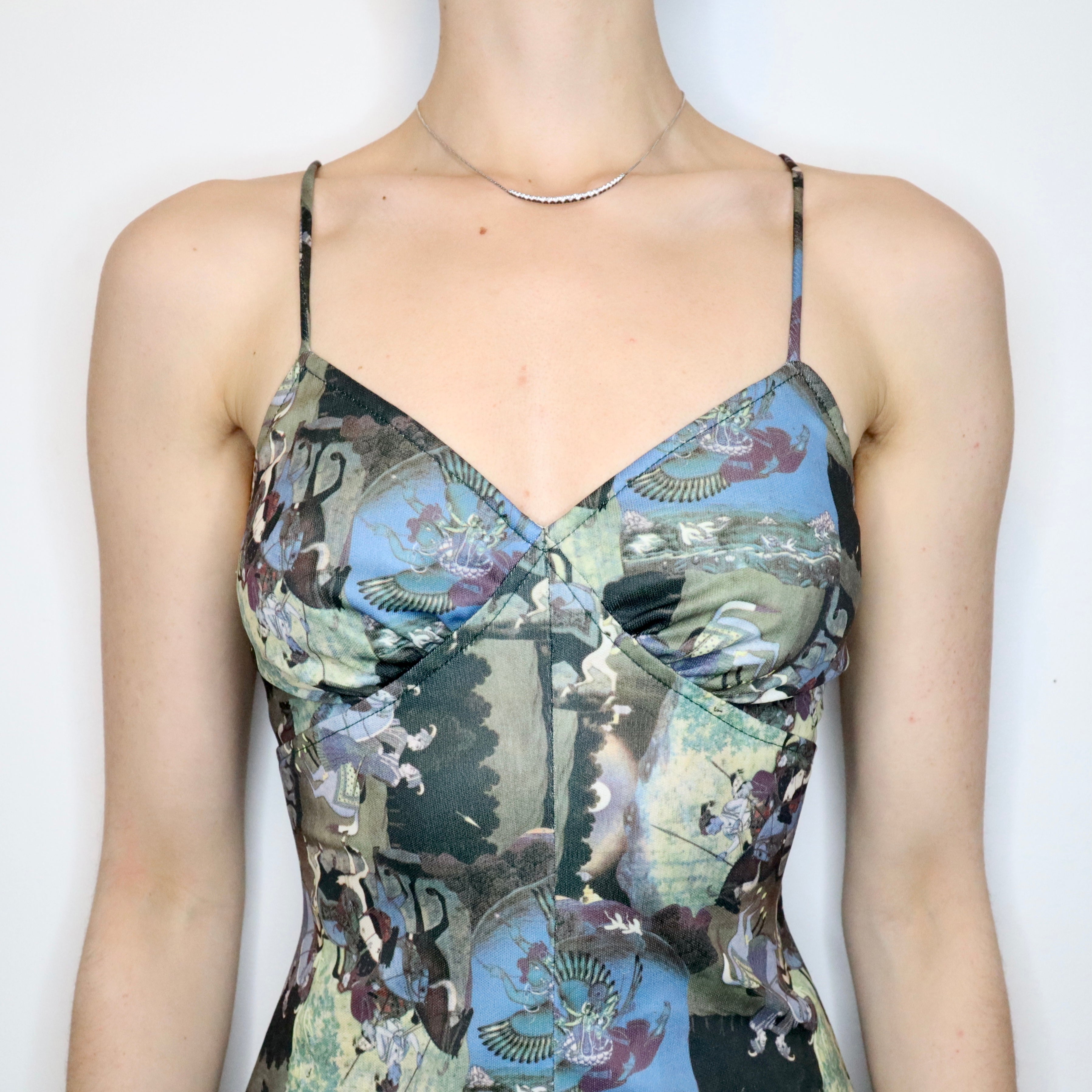 Rare 70s Novelty Print Dress (XS-S)