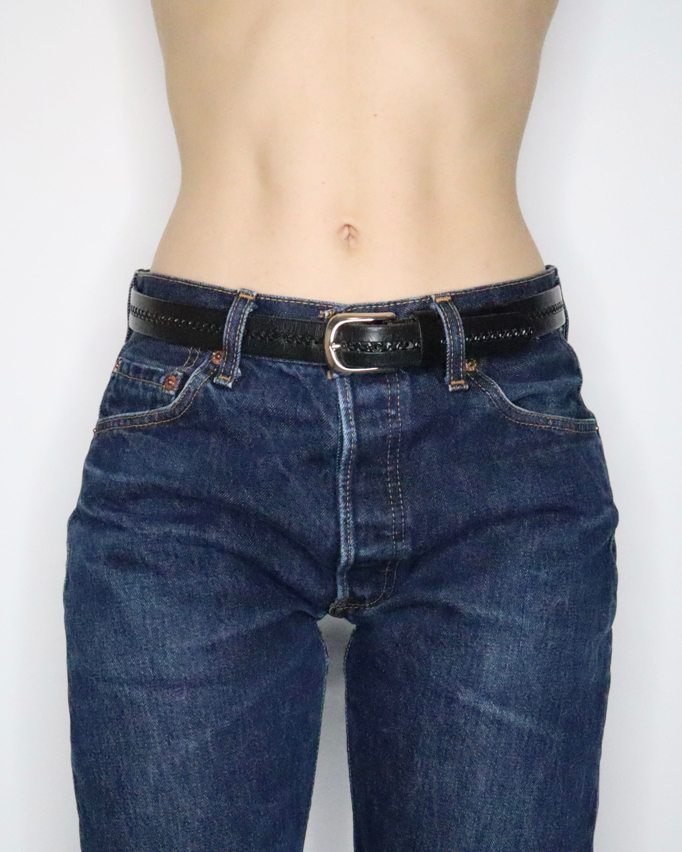 Black Leather Belt (Medium) 