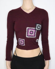 Maroon Bell Sleeve Top (Small) 
