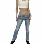 Side buckle jeans