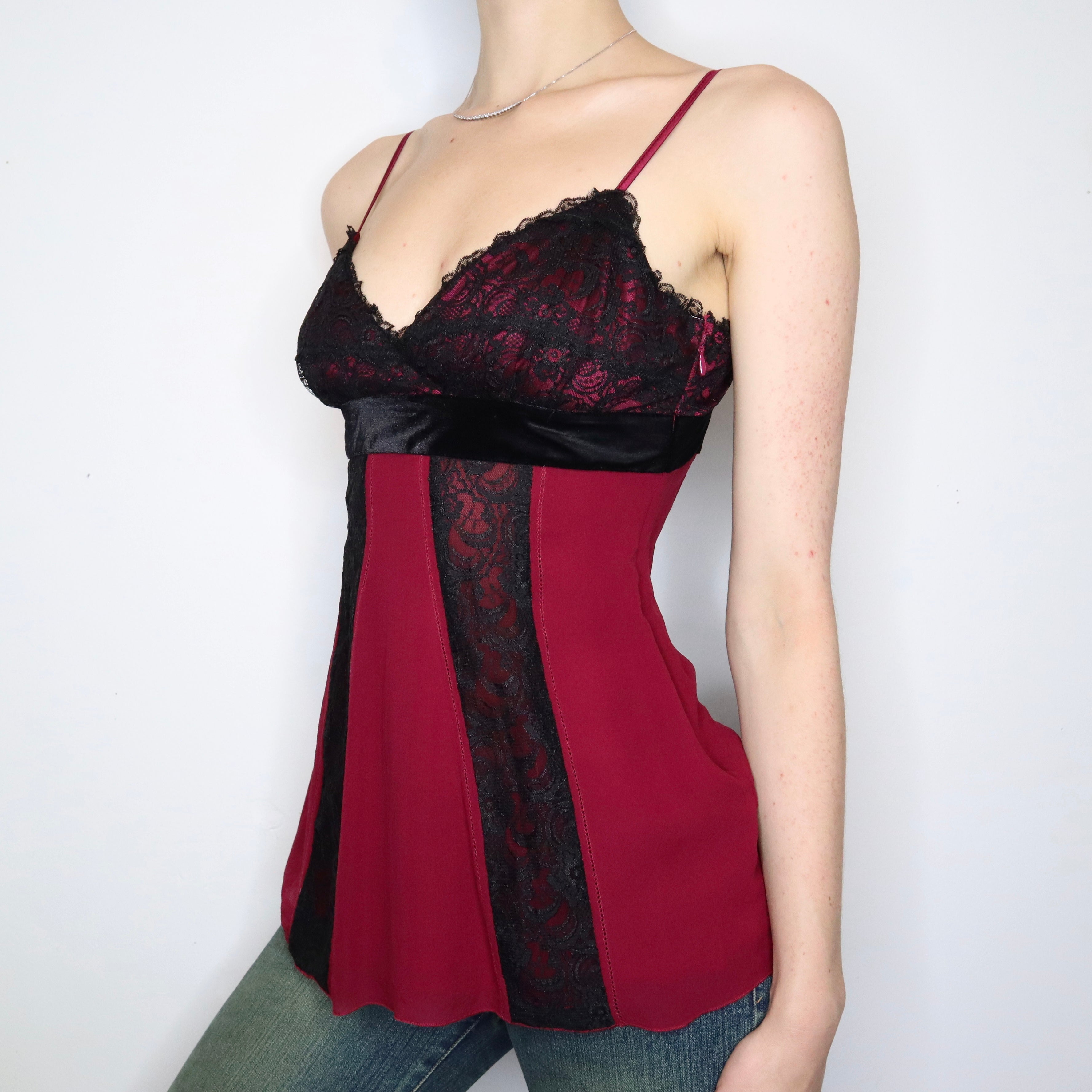 Raspberry Silk Babydoll Top (Small)