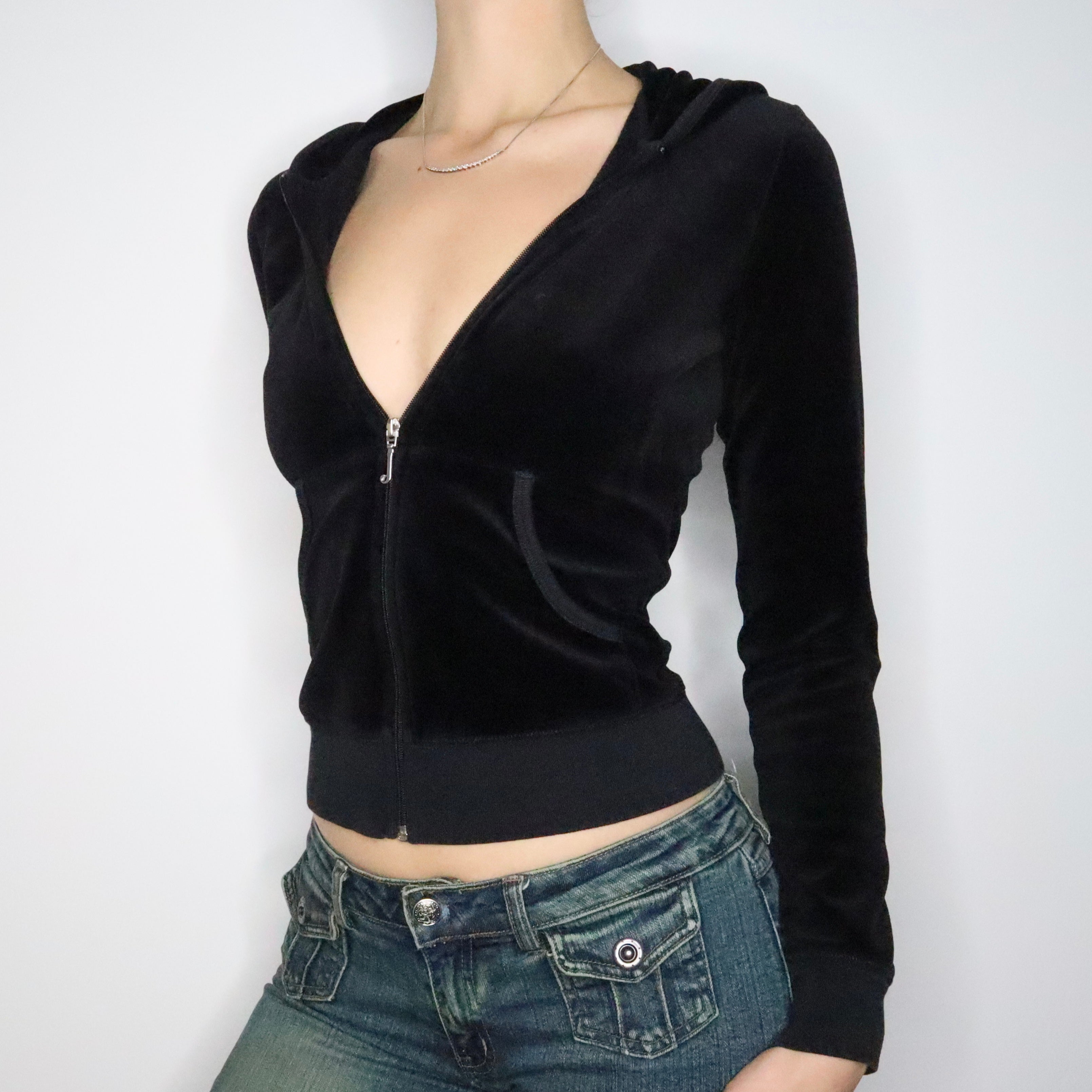 Black Juicy Zip-Up Hoodie (Small)