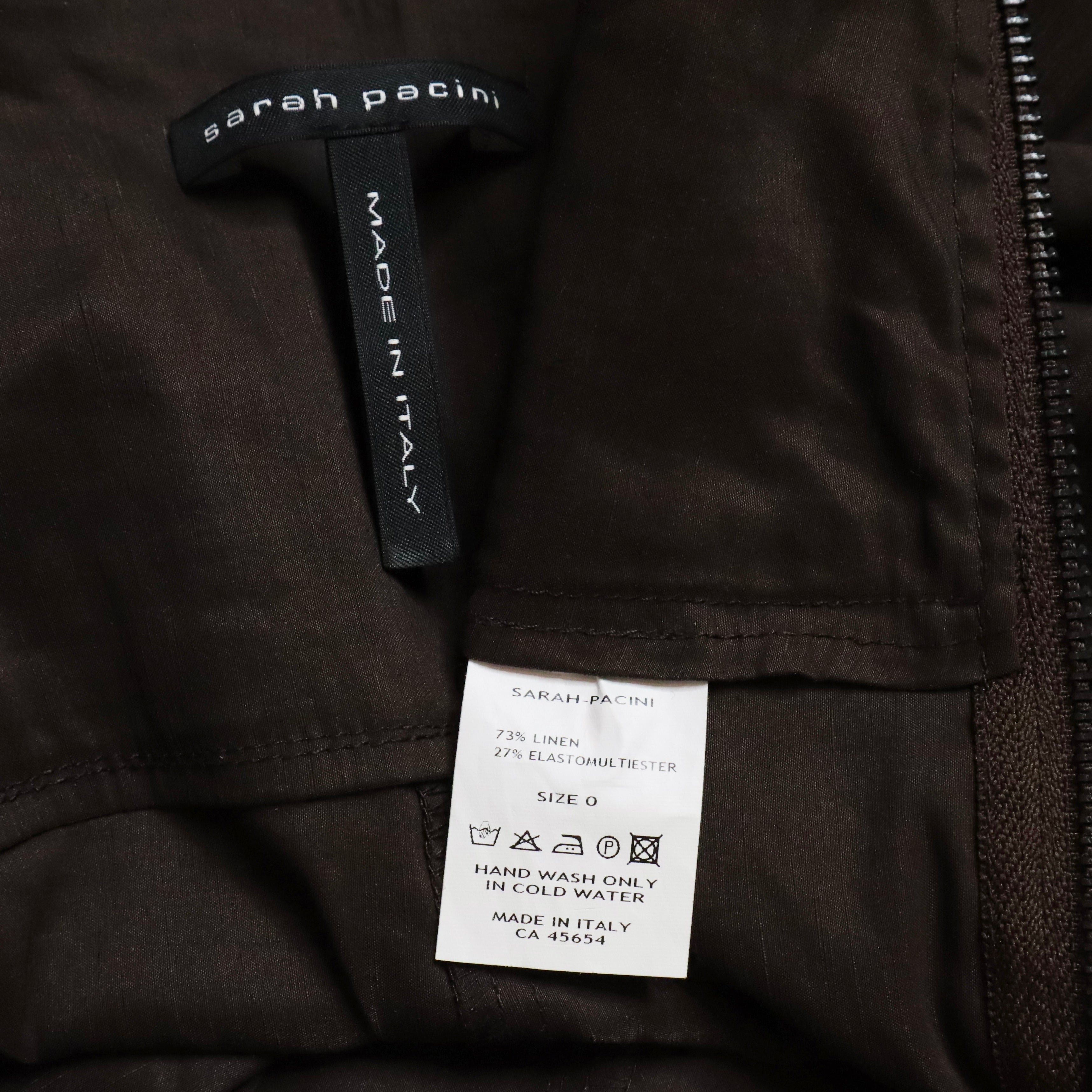 Sarah Pacini Brown Linen Pants (S-M) 