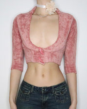Bebe Fuzzy Pink Bolero (XS-S) 