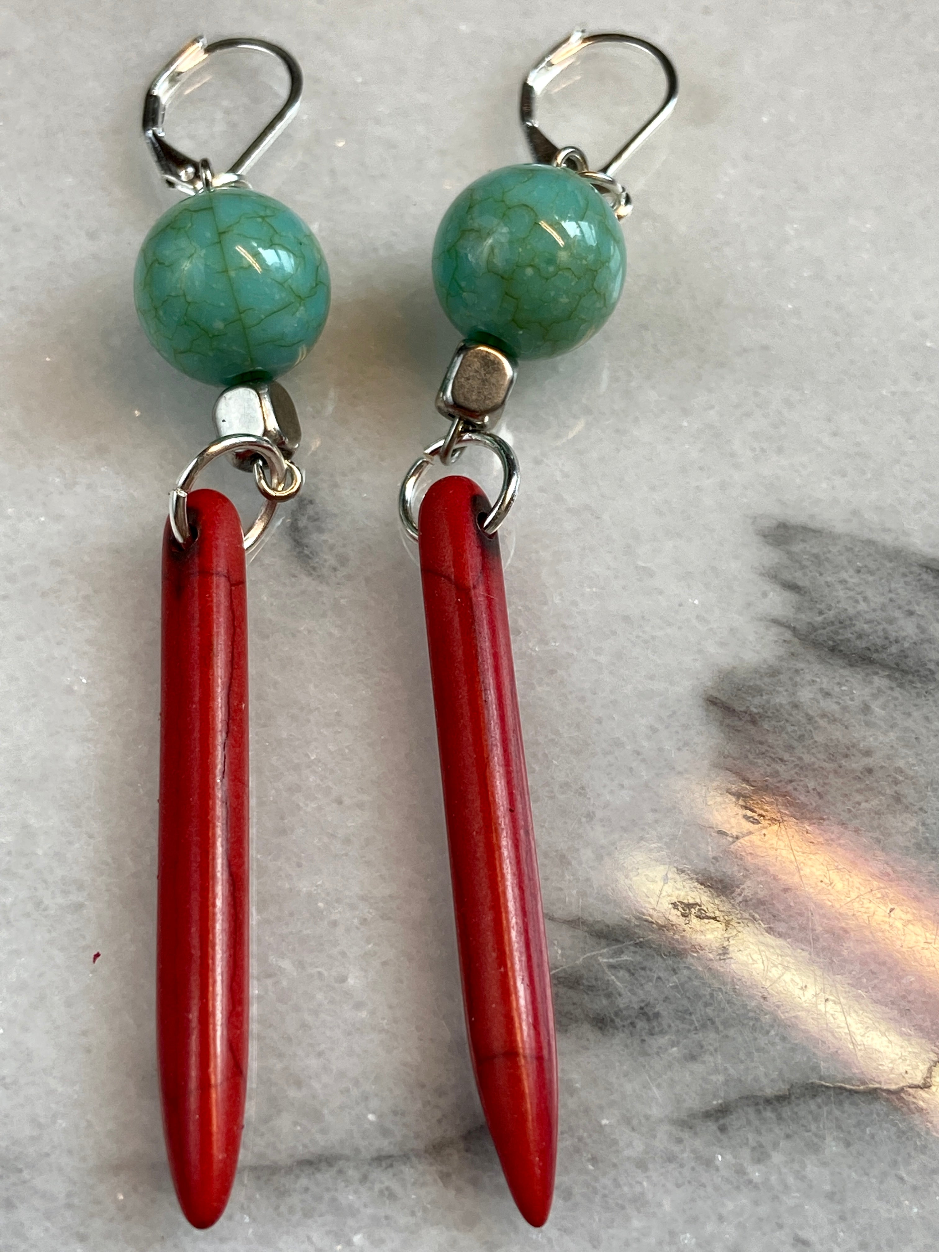 Red& blue earrings