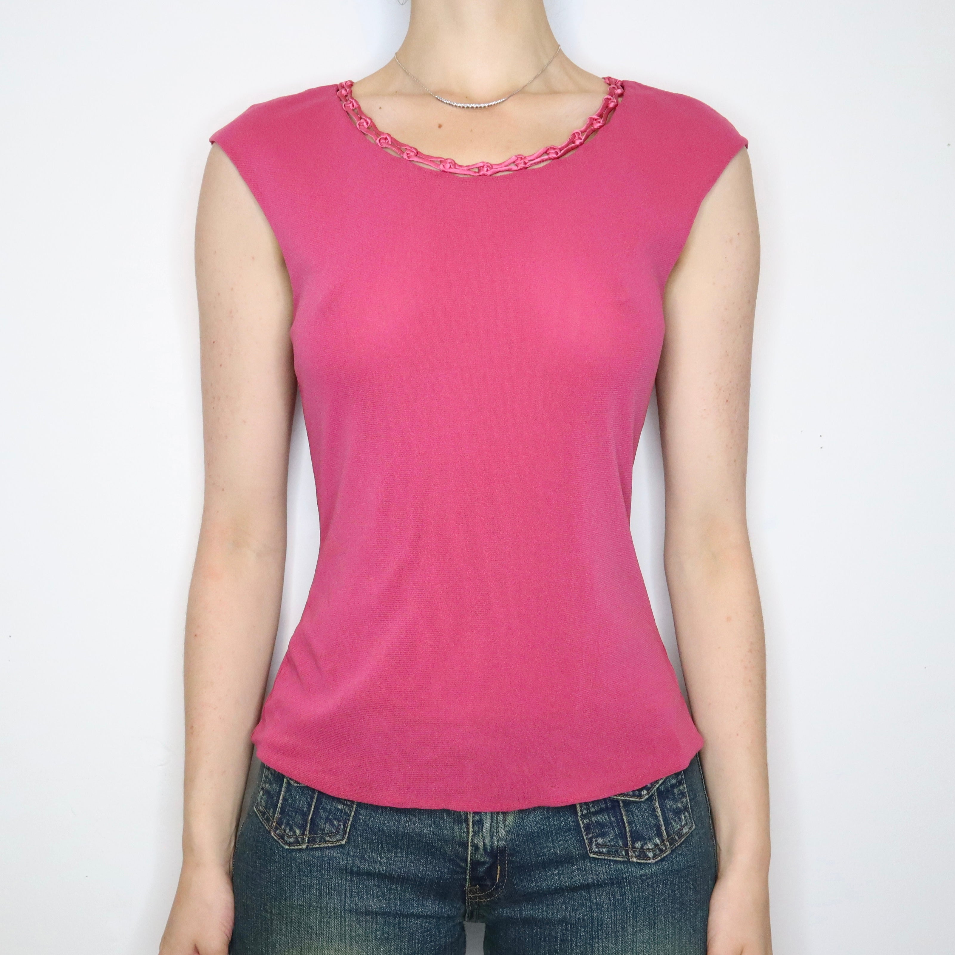 Vivienne Tam Pink Mesh Top (Medium)