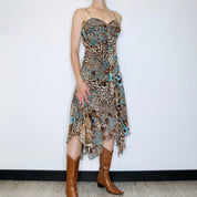 Y2K Print Midi Dress (S-M)