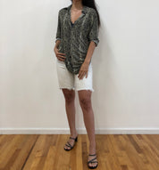 Snake button down dress