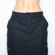 Black Cargo Maxi Skirt (Medium)