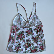 Vintage satin floral babydoll L