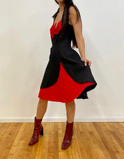 Retro Black and Red Halter Dress