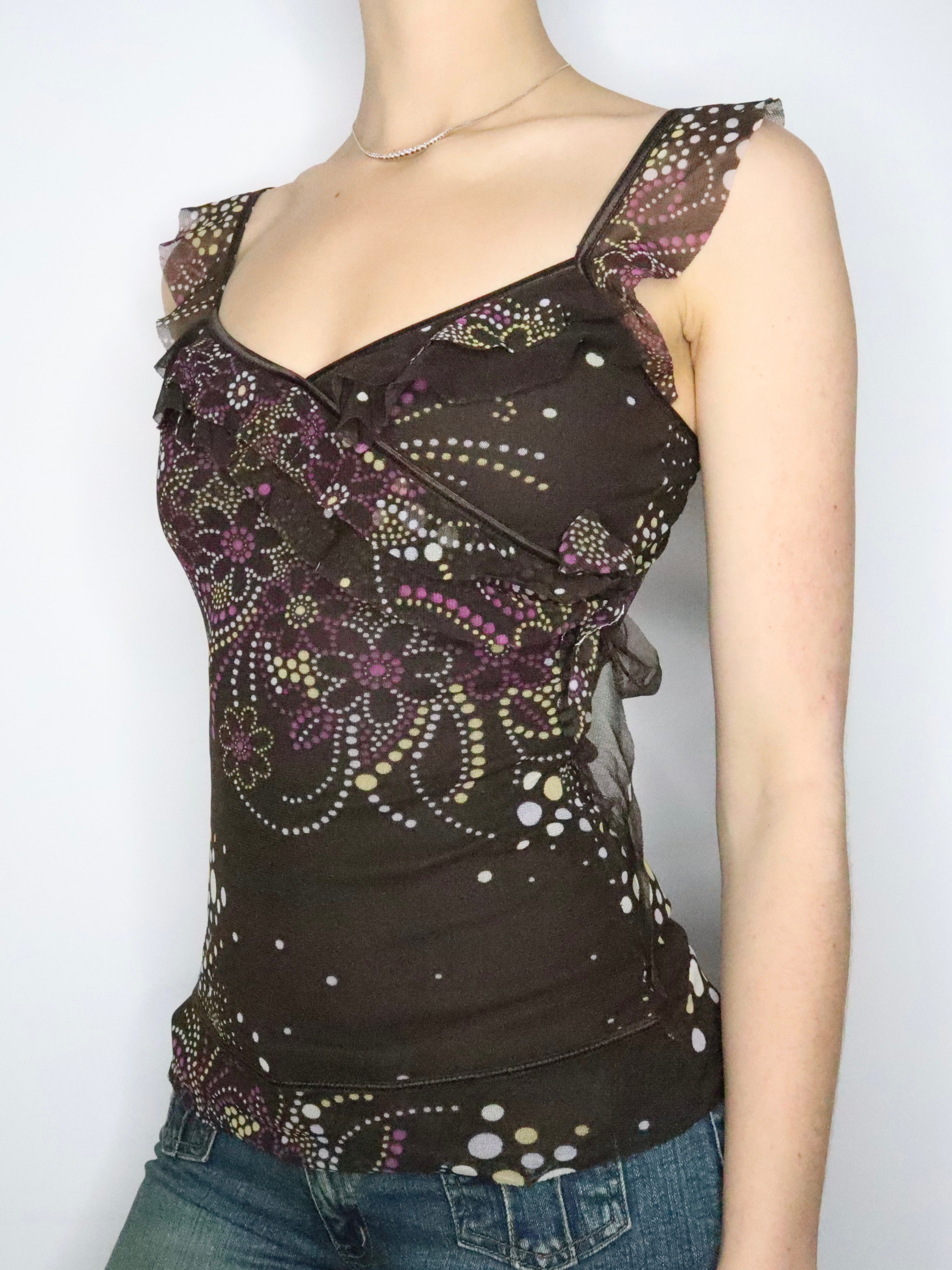 Brown Mesh Cami (XS) 