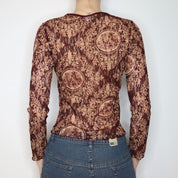 Mesh Lace Long Sleeve Top (Medium) 