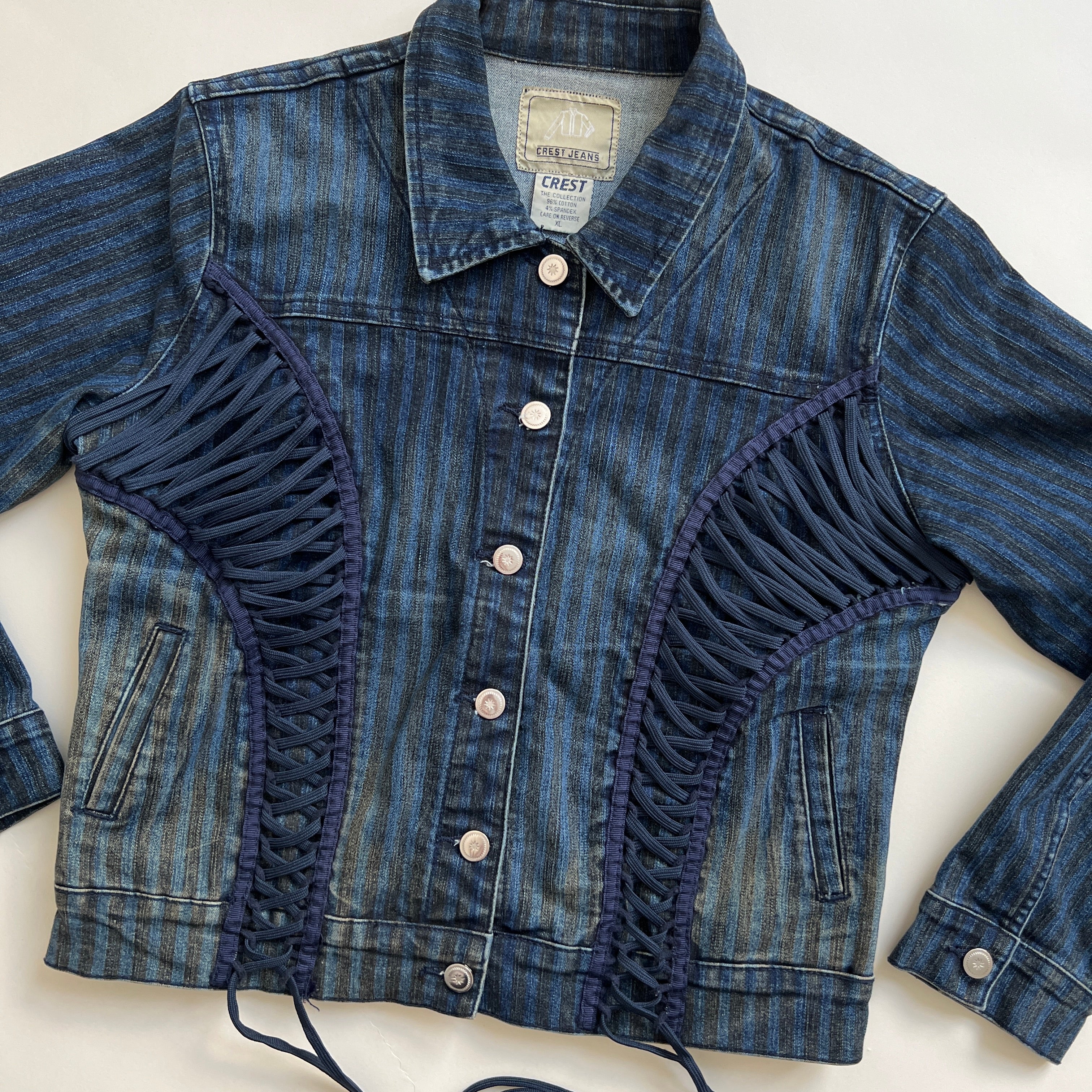 00s Lace up denim jacket