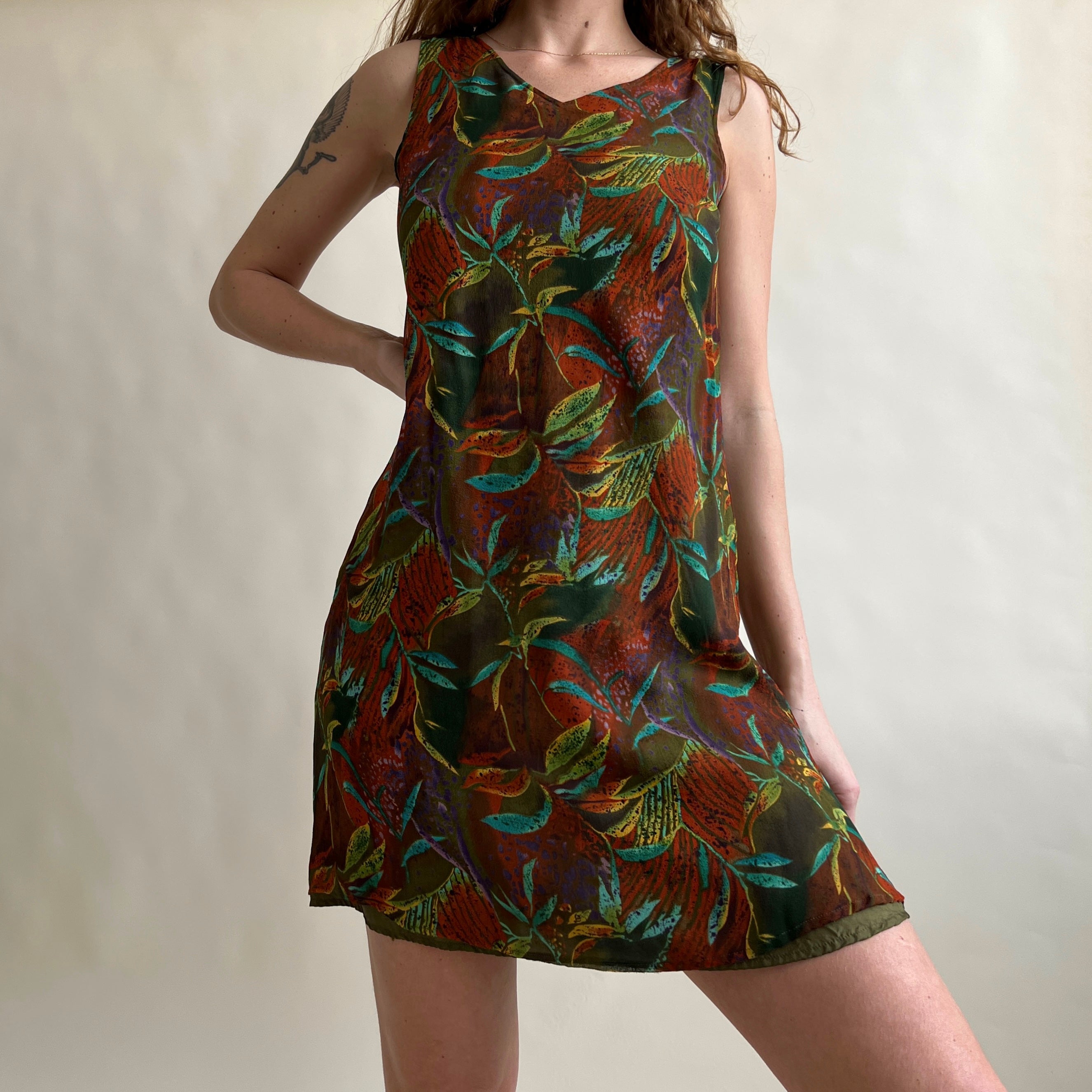 Pure silk flora dress