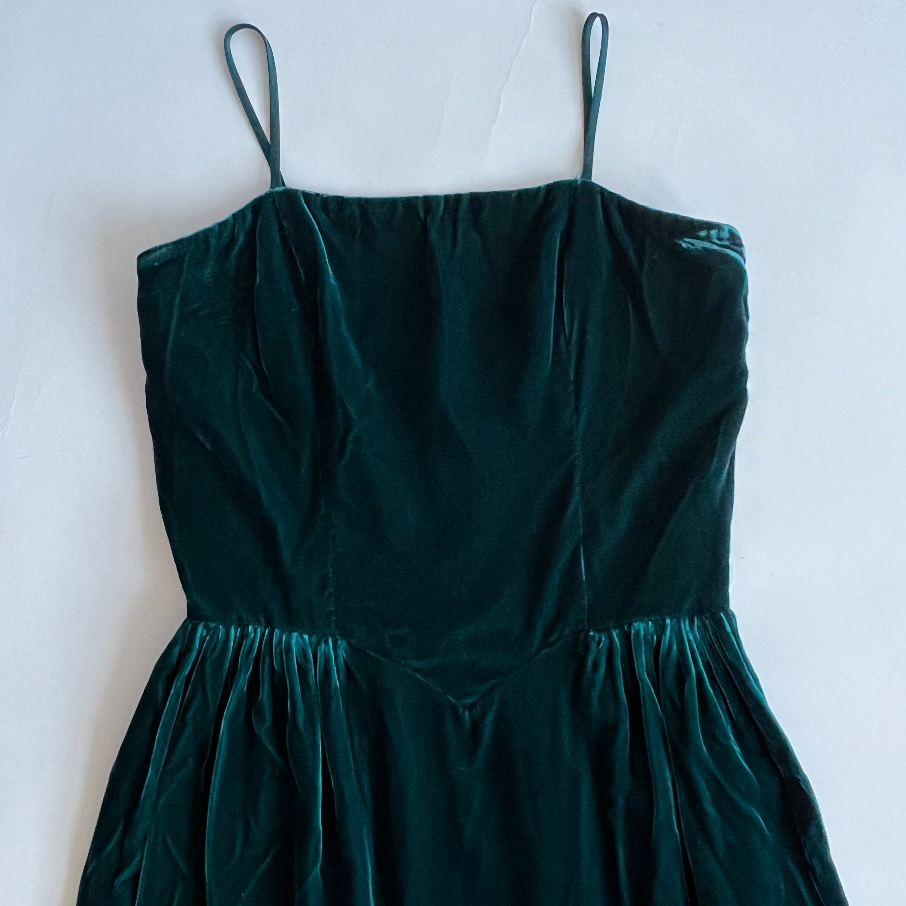Vintage emerald velvet maxi dress