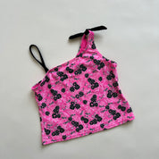 Pink & black floral crop