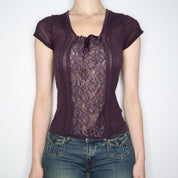 Dark Purple Mesh Blouse (Medium)