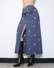 70s Denim Maxi Skirt (S)