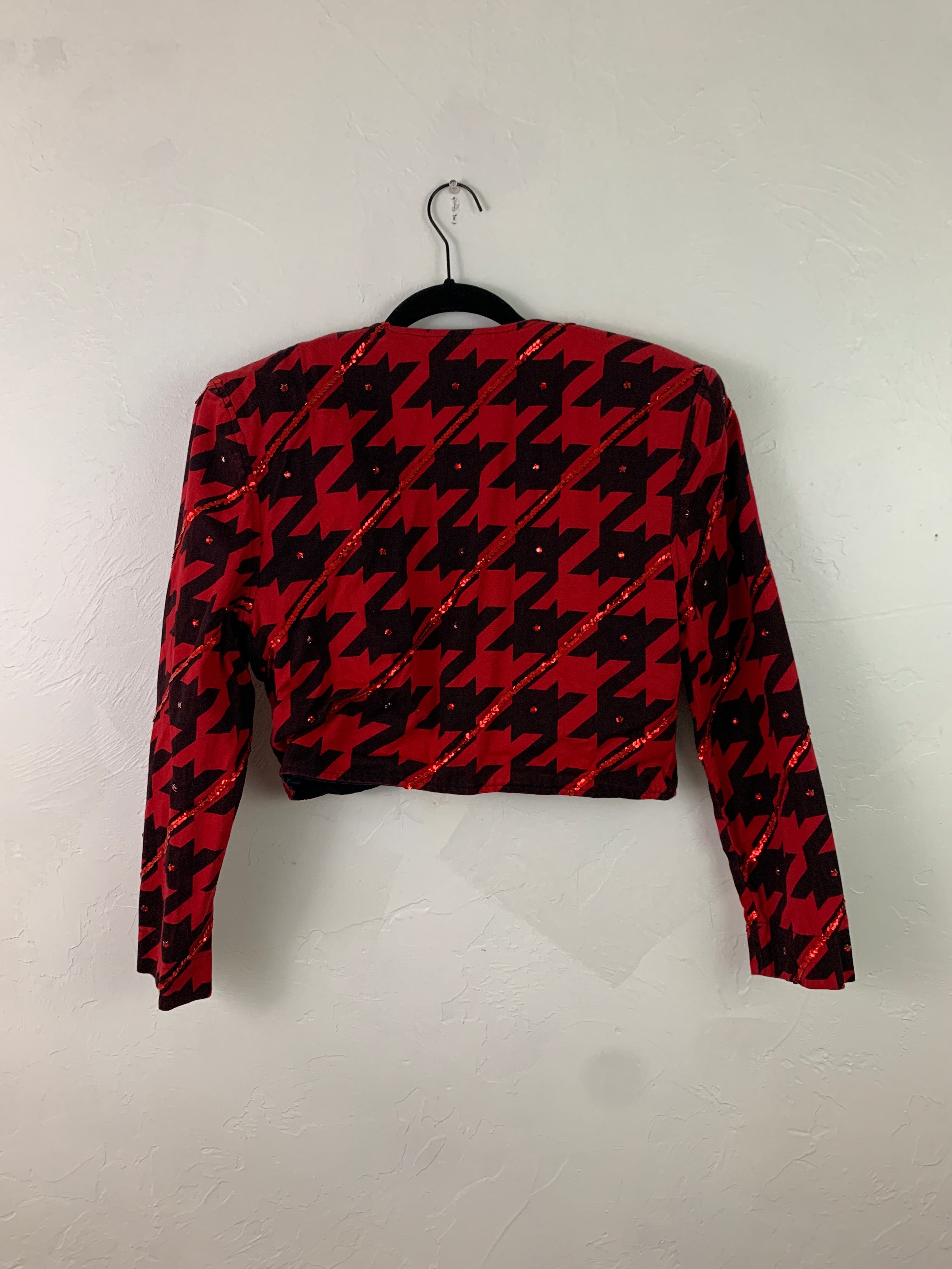 Deep red patterned jacket